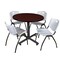 Kobe Kobe Round Table & Chair Set, Wood, Metal, Plastic Top, Mahogany TKB42RNDMH47GY - alternate 1